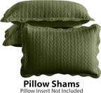 IR Imperial Rooms 8 Pack Quilt King Size Bedding (106" x 96") - Bulk Wholesale for Hotels, Guest Bedroom & Airbnbs - Lightweight Microfiber Reversible Embossed Quilts Bedspread (Olive Green)