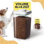 Dog Food Storage Container with 130ml Scoop – 4L/4.2qt Airtight Dog Food Container for Kibble & Treats, BPA-Free Cat Food Storage Container, Stackable Pop Lid Plastic Container with Lid (4.2Qt*2)
