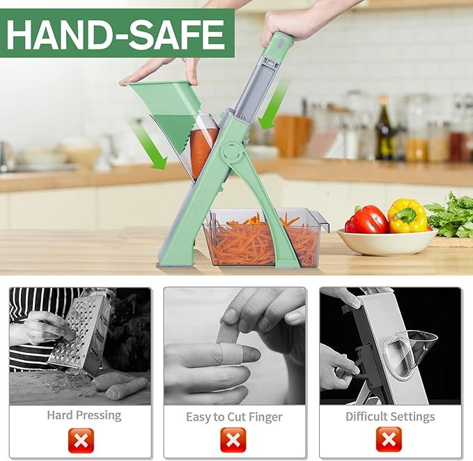 ZTQCSQ [All in 1] Upgraded Safe Mandoline Slicer for Kitchen, Veggie Slicer