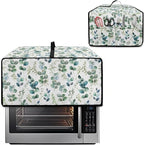 Countertop Convection Oven Cover Decorative and Protective Air Fryer Toaster Oven Dust Cover for Home Kitchen Indoor Decor, L, Eucalyptus Leaf Green White