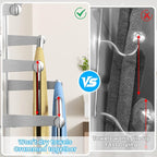 Over The Door Towel Rack,304 Stainless Steel Towel Rack with 2 Hooks, 3 Tier Towel Bar for Hanging Towels, Over Door Towel Storage Holder for Bathroom