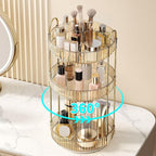 360° Rotating Makeup Organizer, Large-Capacity Skincare Make Up Storage 3 Tier Perfume Organizers Cosmetic Dresser Organizer with Makeup Brush Holder, Fits Bedroom, Bathroom, Vanity Shelf Countertop
