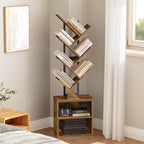 RALGEND Tree Bookshelf, 6 Tier Bookcase