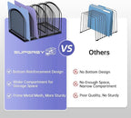 SUPEASY File Organizer for Desk, 5-Section Mesh Desk Organizer, Vertical File Holder Desktop Organizer File Sorter, File Folder Holder for Office Supplies, Black