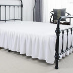 Bed Skirt Full Size Ruffled Bed Skirts with Split Corners, 15 Inch Drop Dust Ruffle Bed Skirt with Platform, White