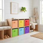 ShellKingdom Storage Bins, Foldable Fabric Storage Cubes And Cloth Storage Organizer For Closet And Toys, 6 Pack (Multi Colors)