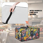 Microwave Oven Dust Cover Heavy Duty Microwave Oven Cover Waterproof Dust-Proof Kitchen Machine Covers Case Protections for Toaster Oven, Oil Painting Cat Sunflower Daisy Print, M