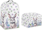 Easter Day Decoration Cute Rabbit Kitchen Appliance Covers Set - Washable Blender, Bread Maker, and 2 Slice Toaster Dust Cover Accessories - S
