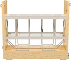 Rev-A-Shelf 5" Pullout Wooden Bakeware Organizer w/Ball Bearing Soft-Close for Full Height Base Kitchen Cabinets, Foil Wrap/Tray Divider, Min Opening Width of 5.5", 447-BCBBSC-5C
