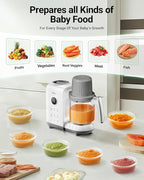 Bear Baby Food Maker Steamer&Blender with Dual-Layer Steam Baskets, 18.5oz