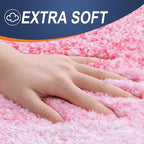 OLANLY Bathroom Runner Rugs 47x20, Extra Soft Absorbent Microfiber Bath Rugs, Rubber Backing, Quick Dry, Machine Washable Bath Mats for Bathroom Floor, Tub and Shower, Home Decor Accessories, Pink