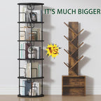 5Tier Rotating Bookshelf, Spinning Bookshelf Tower, 360 ° Display Space Saving