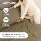 King Size 4 Piece Sheet Set - Comfy Breathable & Cooling Bed Sheets Set - Hotel Luxury Bedding for Women, Men, Kids, Teens, Boys & Girls - Deep Pockets, Ultra-Soft and Wrinkle Free - Oeko-Tex - Khaki