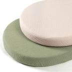 lulumoon Baby Muslin Bassinet Sheets: Cotton Bassinet Sheets Neutral for Boys and Girls - Fitted for Oval Rectangle or Hourglass