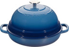EDGING CASTING Enameled Cast Iron Dutch Oven Pot with Lid, Round Bread Oven for Homemade Sourdough Bread Baking, 6 Quart, Lake Blue