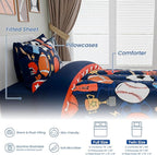 SANDJEST Sports Bedding Sets for Boys, Ultra Soft Microfiber Comforter Full Size Set with 4-Pieces, Comforters for Kids Children Boy Bedroom Decor