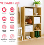 PowerKing Collapsible Storage Cubes with Handles, Fabric Foldable Bins for Closet Shelves, Durable Organization Storage Bins, 10.5'' x 11'' x 10.5'' (6Pack, White)