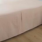 Queen Bed Skirt, Pleated Waffle Weave Bed Skirt with Split Corners, Tailored Dust Ruffle 18 Inch Drop Easy Fit, Machine Washable (Cream, Queen - 18" Drop)