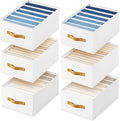 DIMJ Wardrobe Clothes Organizer - Foldable Closet Drawer Organizer Dividers for Jeans, Pants, Sweater, T Shirt, Storage Bins with Handles for Shelf