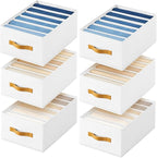 DIMJ Wardrobe Clothes Organizer - Foldable Closet Drawer Organizer Dividers for Jeans, Pants, Sweater, T Shirt, Storage Bins with Handles for Shelf
