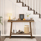 HOKYHOKY Reclaimed Solid Wood Console Table, 43.3" Farmhouse Entryway Table, Narrow Couch Tables Behind Sofa, 2 Tiers Accent Tables for Hallway, Entrance, Foyer, Living Room