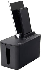 Bluelounge CableBox Mini Station Black Cable and Cord Management System - Small Surge Protector Included