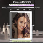 FASCINATE 5000mAh Rechargeable Wall Mounted Makeup Mirror with Lights, 8.7 Inch Double Sided Touch Switch 1X 30X Magnifying Bathroom Mirror, 3 Color Lights Dimmable Extended Arm 360°Rotation (Chrome)