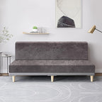 molasofa Leather Like Stretch Futon Slipcover Armless Futon Bed Sofa Cover Furniture Protector with Elastic Bottom, Soft and Washable Futon Cover for Sofa Bed Stay in Place（Larger，Khaki）
