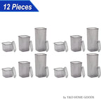 T&D HOME GOODS Storage Jars with Lid, Airtight, Set of 12 Storage Containers, BPA-Free, Storage Container for Cereal, Flour, Kitchen, Practical Organiser Kitchen, (12, 3 Square diff size)
