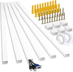 236in Cord Hider Kit, Cord Covers for Wires on Wall, Long, Large, Cord Hider for Wall Mount tv, Paintable Cable Raceway, tv Cable Hider Wall kit, Wire Covers for Cords,6X(L39.4in W0.95in H0.5in) White