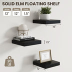 Dreamland Floating Shelves for Wall, Small Deep Floating Shelf Square Wall Shelf