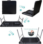 4FT Plastic Folding Table - Lightweight & Portable for Camping, Picnic, Card Games - Indoor Outdoor Foldable Dining & Utility Table(Black)