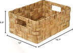 Vatima Jumbo Wicker Storage Basket, Large Hyacinth Organizer, 16.9x12.1x7.1H Inches - Ideal for Home Shelving and Pantry Storage