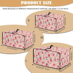 Pink Strawberry Cherry Blossom Print Microwave Oven Dust Cover Toaster Oven Cover Foldable Polyester-Linen Fabric Small Appliance Dust Covers Suitable for Most Microwave Ovens, S
