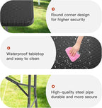 PayLessHere | 6FT Folding Table | Black Ratten | Portable Plastic Table with Carry Handle | Waterproof & Foldable Table Design | Steel Frame with Lock | for Events, Camping, Indoor & Outdoor Use