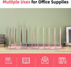 SUPEASY File Organizer 9-Section Mesh Desk Organizer, Upright File Organizer Desktop Organizer File Sorter, File Folder Holder for Office Supplies, Pink