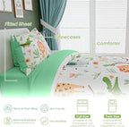 Jungle Animal Kids Bedding Set for Boys Girls, Ultra Soft Microfiber Comforter Set Full Size 4-Pieces, Comforters Bed Sets for Kid Tween Teen Bedroom Decor