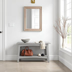 Craftsbury 36-Inch Wood Entryway Bench with Storage Shelf – Dove Gray Accent Bench for Entryway, Hallway, or Living Room – Small Space Seating with Farmhouse Charm by Alaterre Furniture