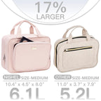 NISHEL Travel Toiletry Bag for Women, Makeup Essentials Organizer, Hanging Case for Accessories, Cosmetics, Medium Size, Pink