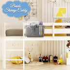 Bedside Caddy Bedside Hanging Storage Basket Bed Caddy for Headboards Bunk Dorm Rooms Crib Beds Rails Organizer (Grey)