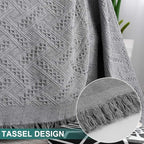 MYSKY HOME Couch Cover Sofa Covers Small Chair Cover Grey Geometrical Couch Recliner Cover for 1 Cushion Couch Washable Futon Sofa Throws Single Sofa Slipcovers for Dogs (Medium, 71" x 91", Grey)