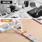 Tounee Reusable Silicone Magnetic Cable Ties - 2 Sizes Combo (4pcs 2.95'' + 4pcs 7.68'') - Multi-Purpose for Cable Bundling, Organizing, Bookmarks & Fridge Magnets - Assorted Colors, 8-Pack