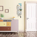 Key and Mail Holder for Wall Mail Holder for Wall, 2-Slot Mails Organizer with 3 Hooks, Key Hangers Rustic Wooden Walls Organizers for Letter Magazines