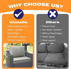 Sunbrella Outdoor Chair Cushions Set, 22" x 22", Set of 2, Water-Repellent, Fade Resistant, Deep Seat Bottom and Back Cushion for Backyard, Couch, Sofa and Patio Furniture, Specrtum Pebble