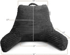 Hearth & Harbor Reading Pillow for Bed Adult – Back Pillow for Sitting in Bed, Standard Bed Pillows for Sitting Up in Bed, Foam Bed Chair Pillow, Grey Bed Rest Pillow