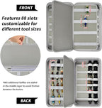 GWCASE Display Case for 66+ Pocket Knives. Folding Holder, Butterfly Storage Organizer, Knives Roll Collection Pouch Carrier Bag for Survival Tactical Outdoor for EDC Mini -Grey