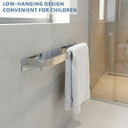 Bathroom Towel Bars,16-Inch Stainless Steel Towel Bar for Large Towel,Strong Self-Adhesive/Screws Wall Mounting,Rust-Proof,Towel Holder for Bathroom and Kitchen Storage (Chrome)