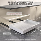 Seinloes 4 Pack Pull Out Cabinet Organizer 21" Deep,Full Extension 3 Slide Rails Slide Out Drawers With Raising Pad for Framed Cabinets,Expandable Width (15.4"-26.2"),No Drill Roll Out Shelves,White