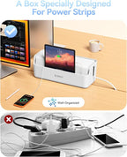 ORICO Cable Management Box, Cord Hider Box to Conceal Power Strips on Desk or Floor, Keeping Cords Tidy and Protected from Damage, Stylish Cable Organizers for Home, Office, School - PB03