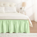 RIMELA Bed Skirt Queen Size Baby Green 15 Inch Drop, Wrap Around Elastic Bedskirt, Dust Ruffle for Adjustable Bed Base Soft Durable Fabric Machine Washable Easy to Install Bed Skirts